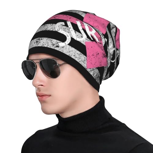 Breast Cancer Awareness Beanie Chemo Hats for Women Men Slouchy Cancer Headwear Stretchy Skull Cap Soft Knitted Hat Nightcap Chemo Gifts — view 5