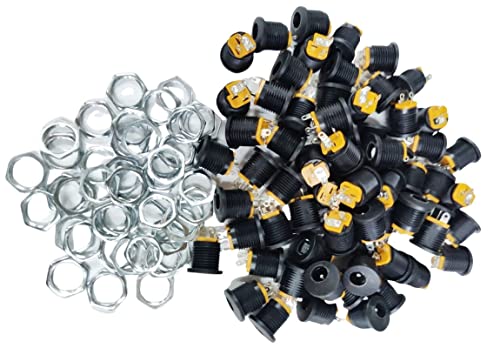 Image of 50 Pcs 12V 3A 5.5 x 2.1mm Plastic Female Socket Female Jack Screw Nut Panel Mount Connector DC Pin Female Socket or Multipule Application
