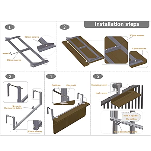Table suspendue de balustrade pour petits balcons, la solution gain de place pliante - 8