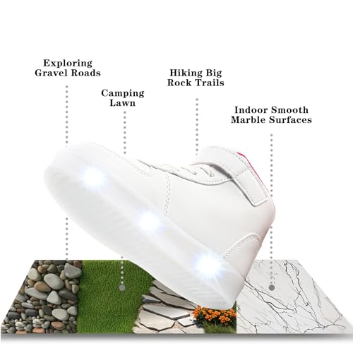 Girls High Top Sneaker Non Slip Casual Walking Lightweight Lace Up Sneakers for Little/Big Kid3