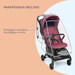 PEG Passeggino Leggero Volo con Parapioggia, per Aereo, Compatto, Omologato per Cappelliera, Misure Bagaglio a Mano, Adatto dalla Nascita fino a 22 kg, Include Borsa da Viaggio, Malva