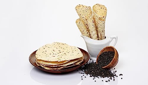 MARWAR Moong Daal Punjabi Papad (Rajasthani Flavor, High Spicy, Handmade), 400Gm Zipper Pack, Size: 7 Inches, Contains 28-30 Papads