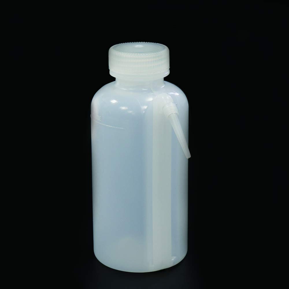6 botellas de lavado unitario de boca ancha, vol.500 ml, botella de LDPE con tubo de extracción de polipropileno, LVM008
