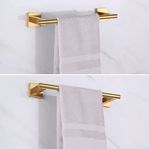 Brushed Gold Hand Towel Holder, Suyar Sus304 Stainless Steel Bathroom Short Towel Bar, Shower Face Towel Rack For Wall Mount #TOP5