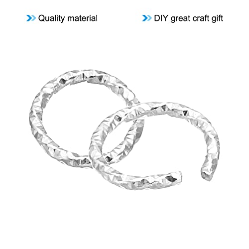 PATIKIL 1.2 x 10mm Wine Glass Charm Ring, 200 Pack Metal Earring Beading Hoop Twisted Open Jump Rings, White - Image 4