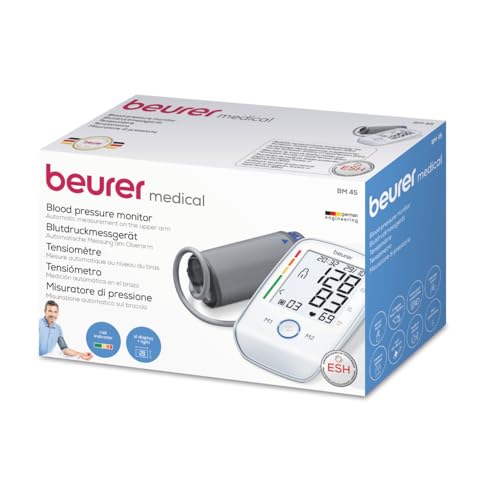 Beurer BM45 - Tensiómetro de brazo, indicador OMS, memoria 2 x 60 mediciones, color blanco - imagen 7