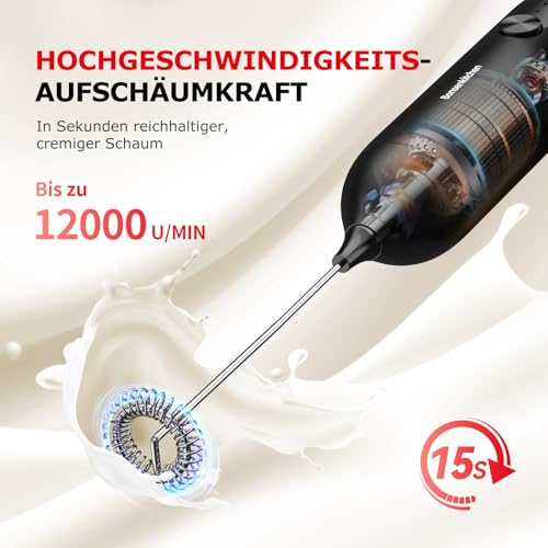 Foto von Bonsenkitchen Wiederaufladbarer Milchaufschäumer, Handmilchaufschäumer