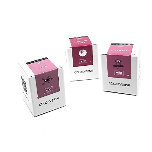 Colorverse Ink - The MINI Collection - 3 Pack - 5ml Fountain Pen Ink Bundle - #52 Anita, 44 Miss Baker & #05 Lights on Ceres
