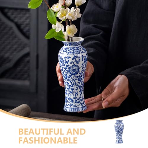 Florero vintage azul para planificación de bodas y mesas de centro 6
