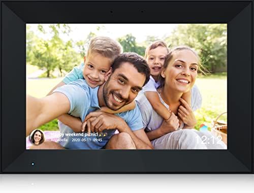 Digital Photo Frame 10.1 Inch WiFi Digital Picture Frame IPS HD Touch Screen Smart Cloud Photo Frame with 16GB Storage, Auto-Rotate, Easy Setup to Share Photos or Videos Remotely via AiMOR APP (Black)