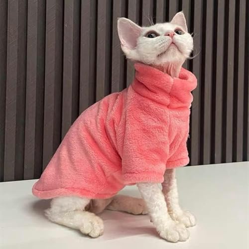 MOKATES   Ropa de invierno para gatos de Sphinx, sudaderas cálidas para mascotas, abrigo grueso para gatitos, disfraces para chihuahua, doble cara de otoño, terciopelo plus   M