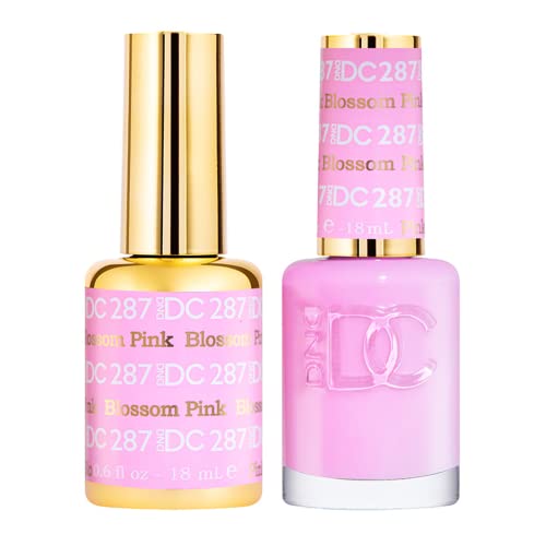 DND DC Gel Polish Set Pink Collection UV/LED GelPolish and Air Dry Nail Lacquer Matching Chip-Free Polish Duo 287 Blossom Pink 0.5 Fl Oz Each
