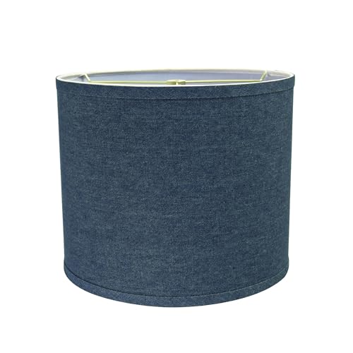 Aspen Creative 31087A Transitional Drum (Cylinder) Shaped Spider Construction Lamp Shade in Washing Blue, 12" Wide (12" x 12" x 10")