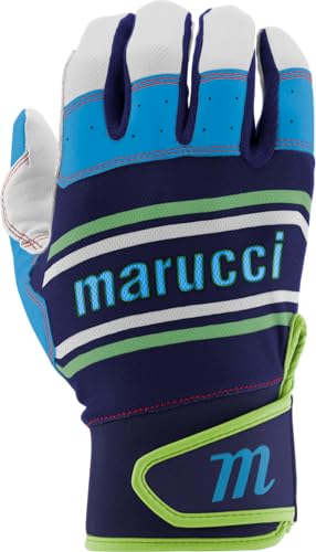 Marucci Swift LITE Adult Batting Gloves, Navy Blue/Columbia Blue, Adult Large