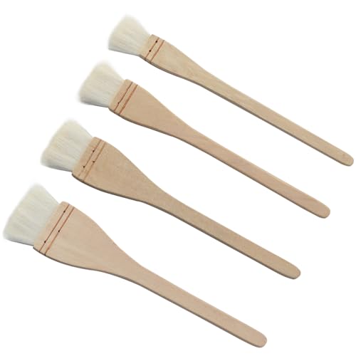 La spazzola morbida in cashmere bianco cucita a mano è perfetta per rimuovere i supporti in eccesso e cospargere grandi aree d'acqua.