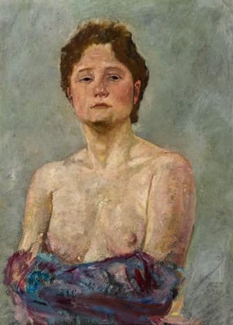 Impression d'Art Max Klinger Tableau Weiblicher Halbakt en Haute Définition 60x90 cm