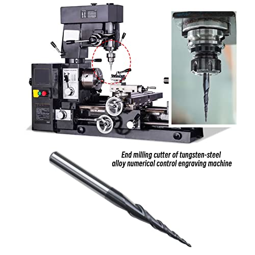 Kegelförmiger Kugelnasenschaftfräser mit 0,25 mm Kugelnase, massives Wolframkarbid, 2 Rillen, TiAIN-beschichtetes CNC-Gravurwerkzeug, 1/8-Zoll-Schaft für CNC-Bearbeitungszentren