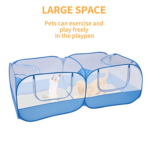 Jhua Cercado para animais pequenos, corrente de frango portátil com capa, galinheiro dobrável ao ar