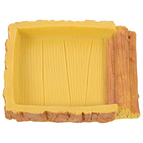 balacoo Reptile Water Dish for Tank Large Reptile Water Basin Resin Feeding Bowl Pet Store Turtle Feeder