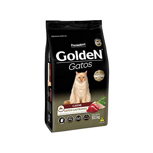 Ração Golden para Gatos Adultos Castrados Sabor Carne - 10,1kg Premier Pet para Todas Todos os taman