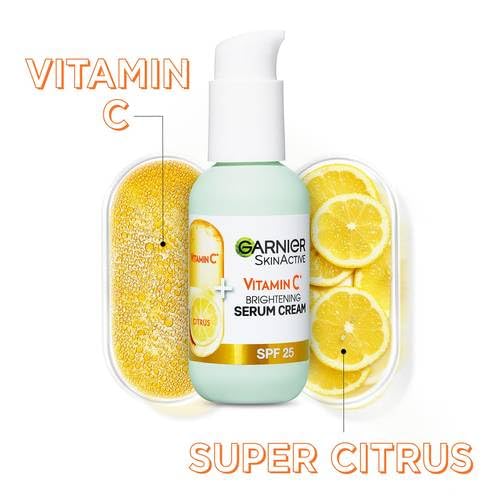 Garnier Vitamin C Serum Cream, 2in1 Formula With 20% Vitamin C serum & SPF 25 Moisturiser, Hydrate & Reveal Bright Glowing Skin. Skin Naturals, 50ml - Image 6