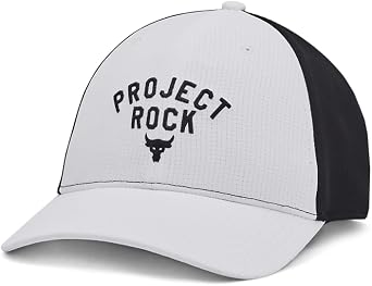 Under Armour Project Rock Trucker Hat Mens 100, White/Black/Black, One Size