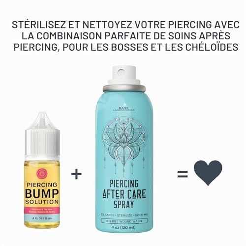 Kit Soin Base Labs | Huile Chéloïde et Spray de Soin Pour Piercing | Accélérer La Cicatrisation et Apaiser | Élimination Chéloïdes | Solution Saline – vue 9