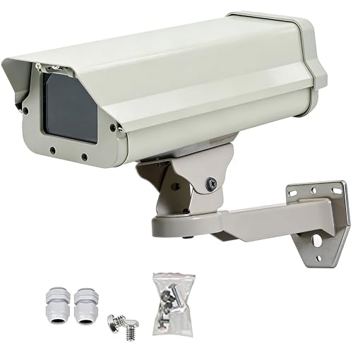 CTXSumTec CCTV Camera Housing with Bracket, IP66 Weatherproof Lockable Enclosure for Bullet Cameras, Weather Resistant Aluminum Alloy Outdoor Security Camera Cover (Full Mounting Kit Included)