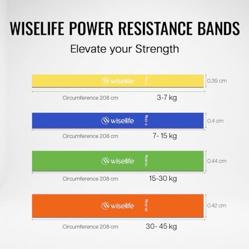 Image of Wiselife Fabric Resistance Power Band, Pull Up Bands, Pull Up Assistance Bands, Workout Bands, Exercise Bands, Resistance Bands For Legs, Working Out, Muscle Training, Pull Up Assist Upto 7Kg(Yellow)