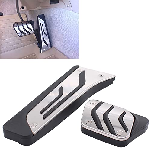 Pedalabdeckung Pedalkappen Pedalsatz Fußpedal Bremspedal Gaspedal Pedale Abdeckung Pedalauflage Edelstahl Automatik Automatikgetriebe für 1er E81 E82 E87 E88 F20 F21 3er E46 E90 X5 F15 F85