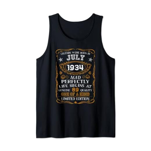 Regalos de cumpleaños 89 de julio de 1934 Camiseta sin Mangas