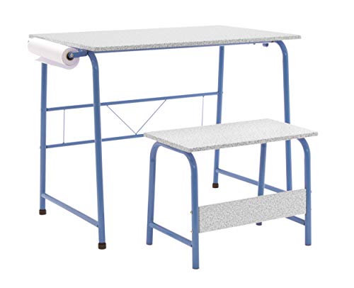 Project Center, Kids Craft Table with Bench In Blue / Spatter Gray 55126