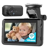 Wireless Baby Car Camera, Totsafe Car Baby Monitor No Wi-Fi Needed, Auto Night Vision IR-Cut Adjustable Lens, Long Battery for Rear-Facing Seat Long Trips, Newborn Travel Essentials