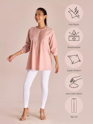 Image of GO COLORS Women Slim Cotton Leggings