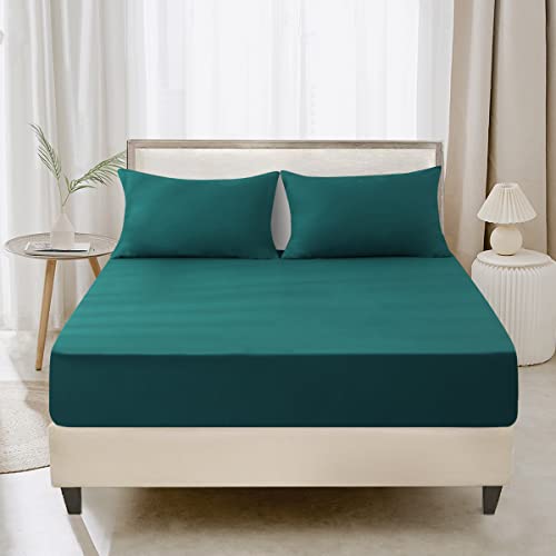 Aisbo Drap-housse en microfibre soyeuse et soyeuse en infroissable, 40 cm, extra profond de qualité hôtelière - Lit double (135 x 190 cm), hypoallergénique et respirant Cover