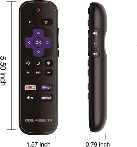 OEM Replacement Remote Control Compatible with All ONN. Roku TV Smart 4K Ultra HDTV Includes Netflix, Disney+, Apple TV & HBOMax Shortcuts 100012585 100012589 100012584 100097811
