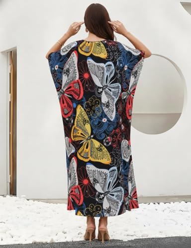 ZIRHYSTA Womens Kaftan Beach Cover Up Flowy Plus Size Maxi — view 3