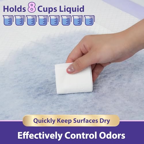 Image of 110 Grams Heavy Duty Bed Pads 30''X36'', 50 Count MILDPLUS Purple Disposable Underpads with Anti-Slip Film, Extra Large Chucks Pads, 3X Thicker Incontinence Pads for Adults, Kids or Pet