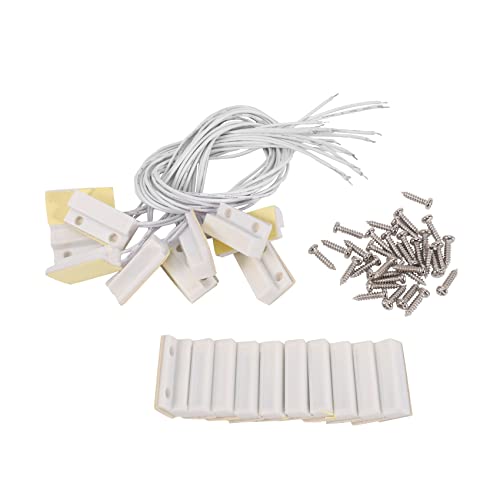 GROCKSTR 10 x Deur- of raamcontact magnetische schakelaar alarm - SMD-stijl, wit