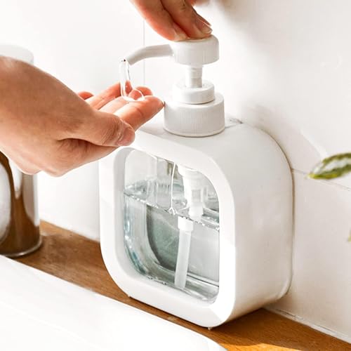 Image of Zuku Empty Bottle Soap Dispenser for Bathroom Kitchen Large-Capacity Dispensing Bottled Hand Soap Dish Soap Shower Gel Shampoo Washing Powder Replacement Empty Bottle(White-1 Pc)
