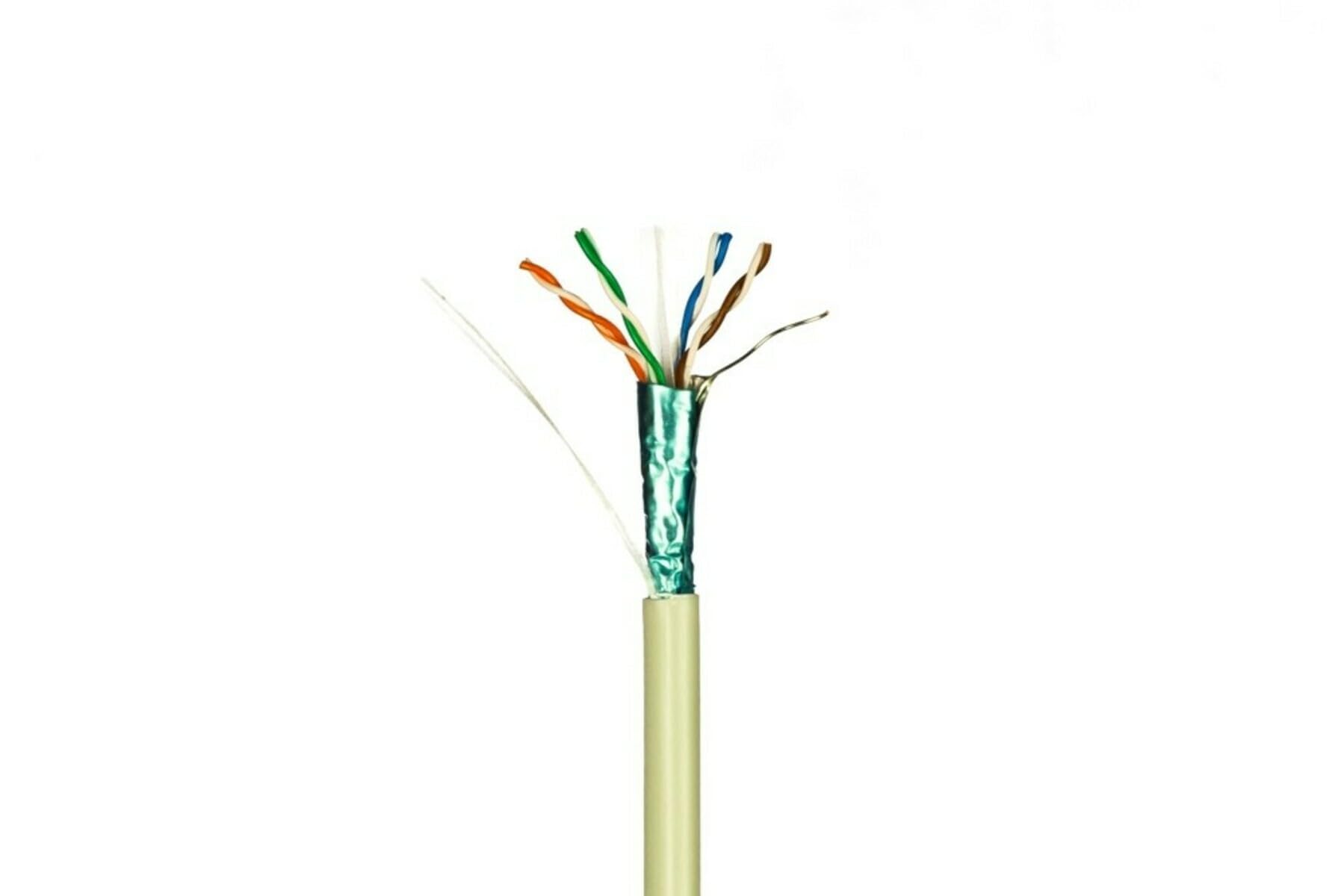 Cat6 FTP 100m - Cable de red de PVC (Fca) PoE, 100% cobre, Ethernet, LAN, cable de conexión, cable de datos, RJ45, gris, PVC, para redes, conmutadores, routers, módems