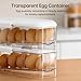 PAVSTINE 2-Tier Auto Rolling Egg Holder with Lid for Fridge, Stackable Clear Egg Dispenser, Space-Saving Refrigerator Storage Organizer