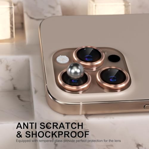 Image of CLITZ for iPhone 16 Pro /16 Pro Max Camera Lens Protector Original Individual Lens Screen Protector | 9H Hardness, Scratch-Resistant, Case Friendly (Desert Titanium)