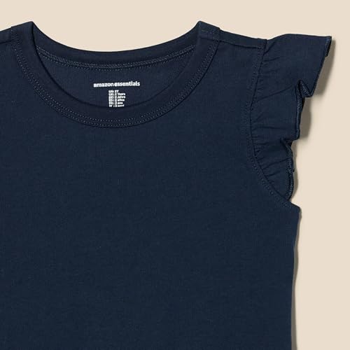 Amazon Essentials Girls and Toddlers' Sleeveless Ruffle T-Shirt, Pack of 33