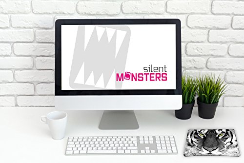 Tappetino Mouse 24 x 20 cm piccolo, Tigre, con Bordo Cucito, Durevoli, antiscivolo e silenzioso, gioco, ufficio, casa, lavabile, arrotolabile, Tappetini per il Gaming Mousepad - Mousepad - Immagine 1