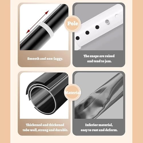 Adjustable Closet Rod Flange for Angled Walls, 180° Swivel Shower Curtain Rod Bracket, Drilling Support Holder, Fits 29-45" (75-115cm), Black Finish