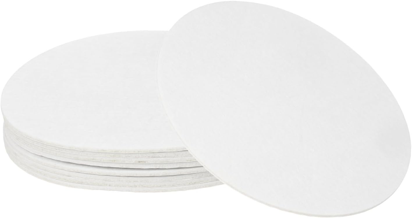 uxcell 8Pcs Non Slip Furniture Pads, 8" Round Self Adhesive Felt Bumpers Noise Reducing Furniture Feet Floor Protector for Chairs Tables Furniture Legs (White 0.12" Thick)