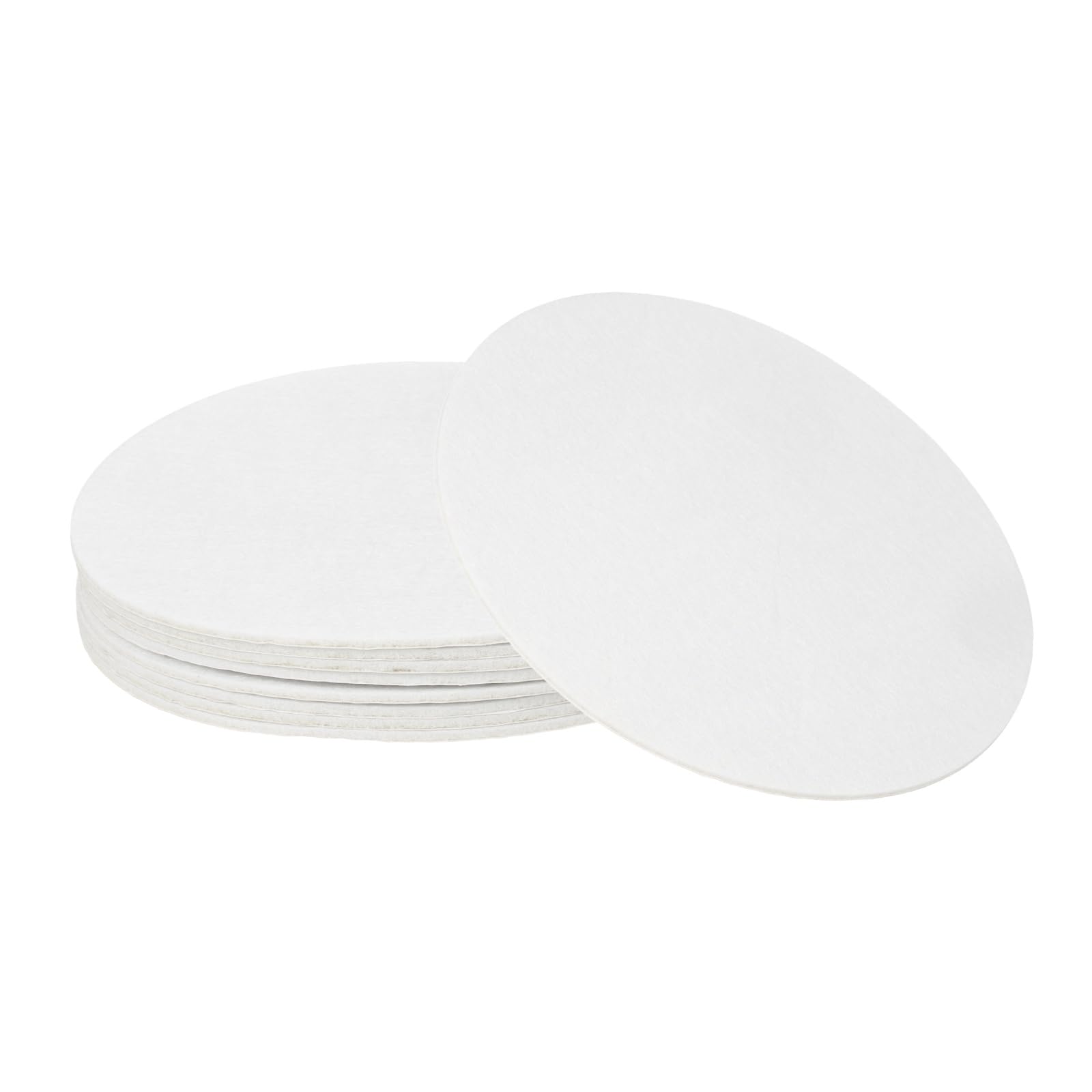 sourcing map 8Pcs Non Slip Felt Furniture Pads, 216mm Round Self Adhesive Felt Bumpers Noise Reducing Furniture Feet Floor Protector for Chairs Tables Furniture Legs (White 3mm Thick) — image 1