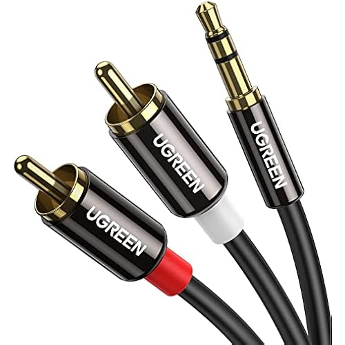 UGREEN 3.5mm to RCA Cable, 6.6FT 2RCA Male to Aux Audio Adapter, HiFi Sound
