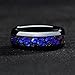 4mm 8mm Purple Blue Orion Nebula Tungsten Ring Black Plated Engagement Wedding Promise Matching Ring Set for Women Men Polished Shiny Comfort Fit (Black Nebula 8mm, 11)